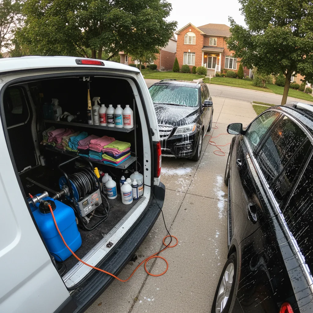 An honest operator guide to starting a mobile detailing business in Canada in 2026 - real startup costs, water and power...