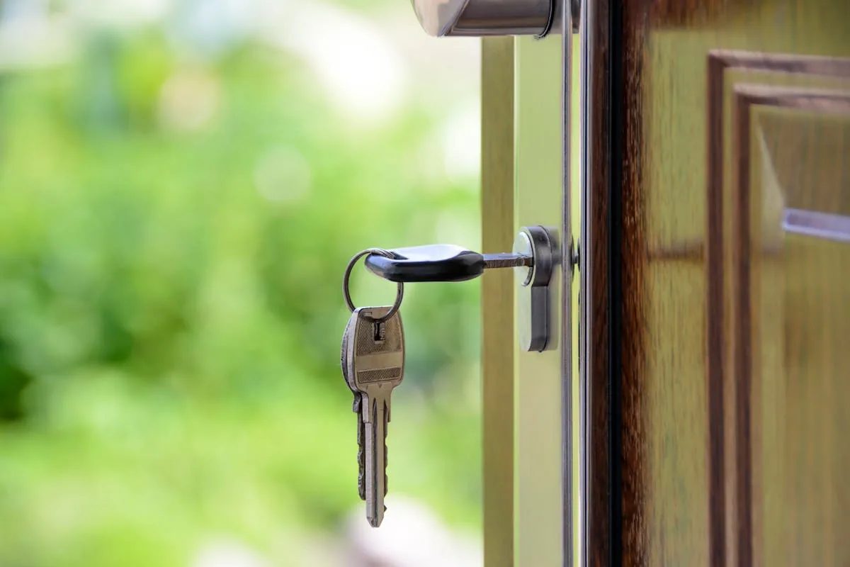 A door lock close-up - customers lock themselves out and immediately worry about being scammed. The SMS solves that.